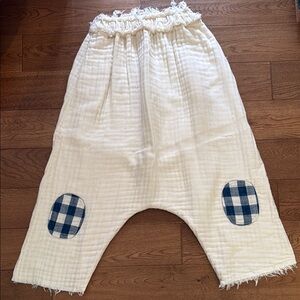 Atelier Delphine frayed gauze harem pant size M